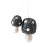 Grey Mushroom Ornament (set of 2)