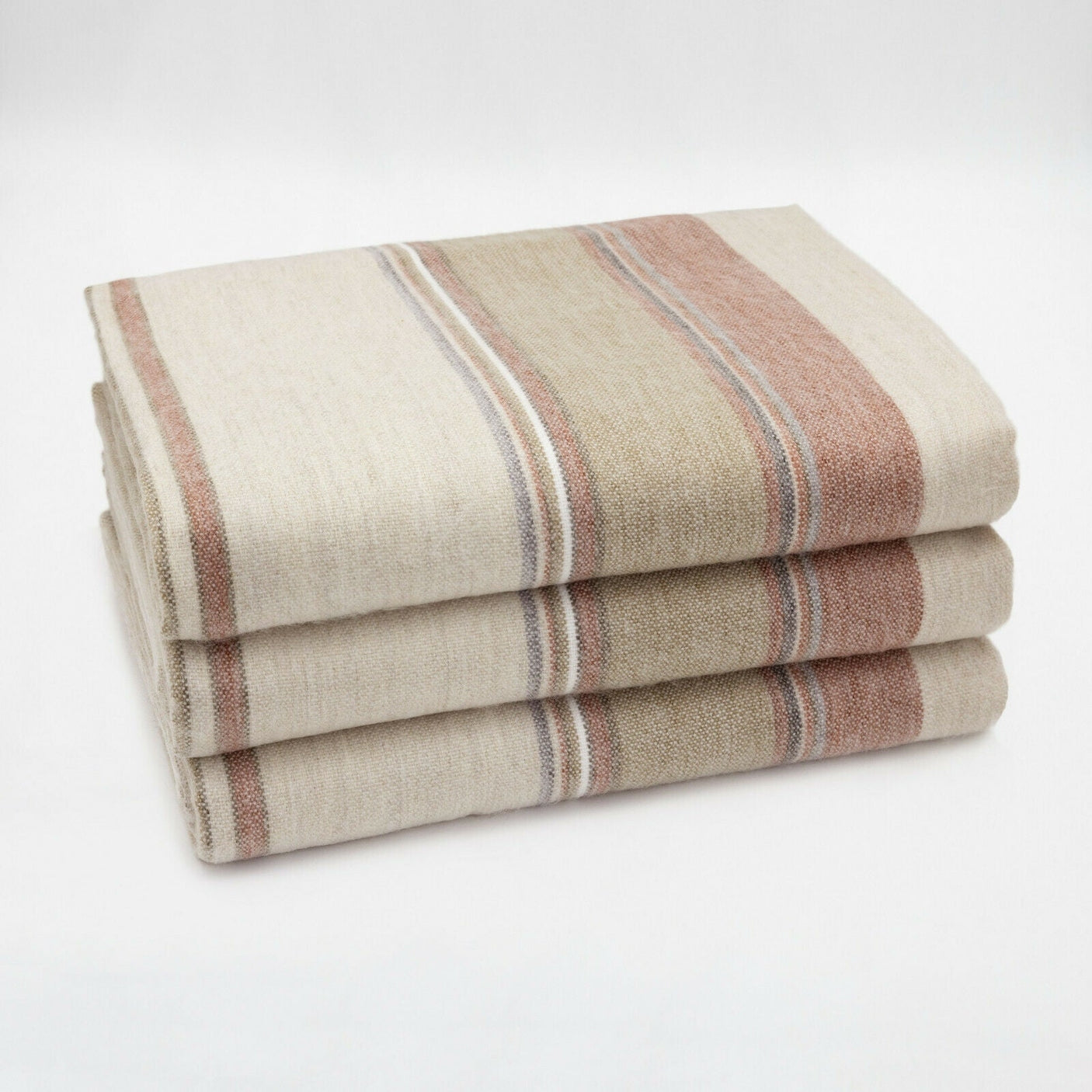 Baby Alpaca Wool Blanket - Earthy Stripes