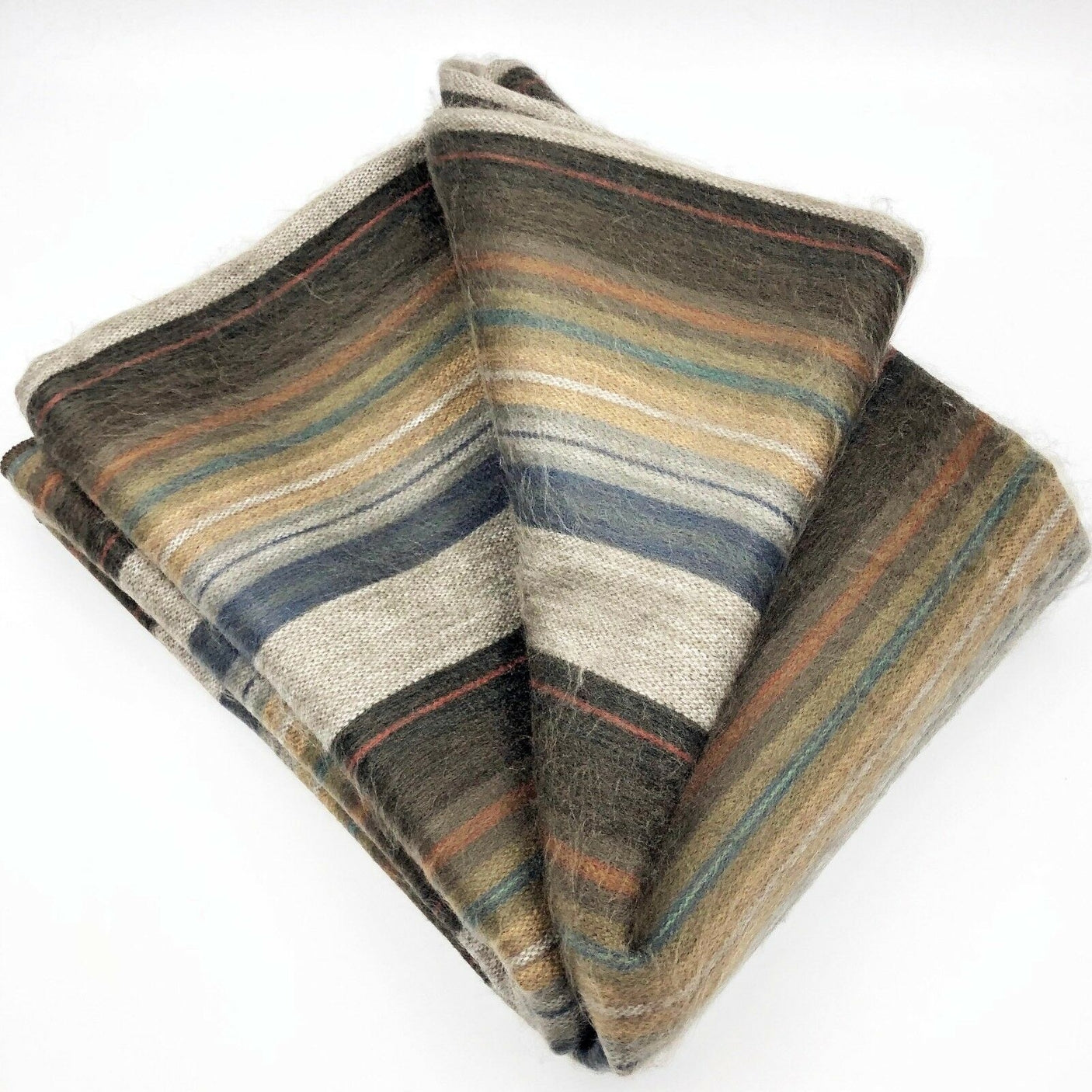 Baby Alpaca Wool Blanket - Multi Stripes