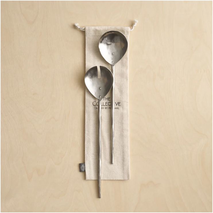 Forged Pewter Salad Servers