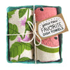 Mint and Melons Tea Towel Set of 2