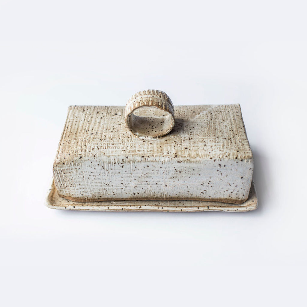 Handmade Ceramic Butter Dish - Bone