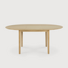 Oak Bok round extendable dining table