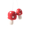 Red Mushroom Ornament (set of 2)