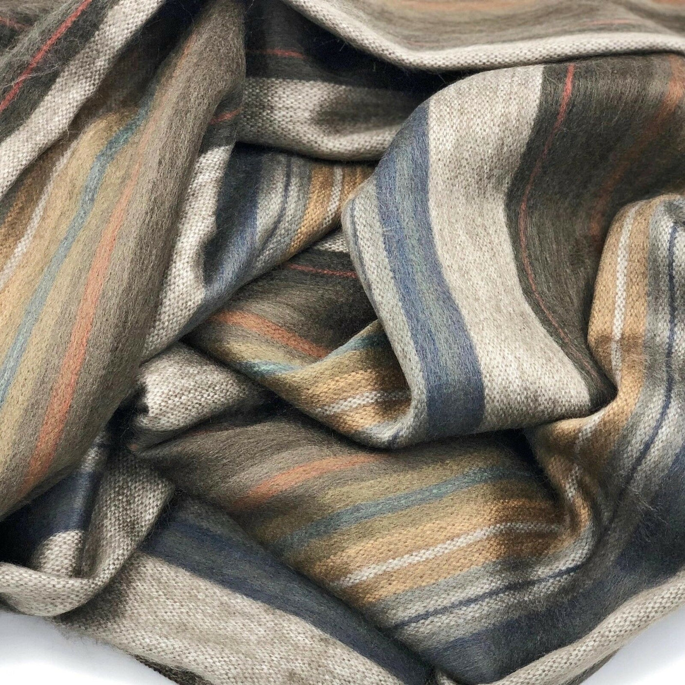 Baby Alpaca Wool Blanket - Multi Stripes