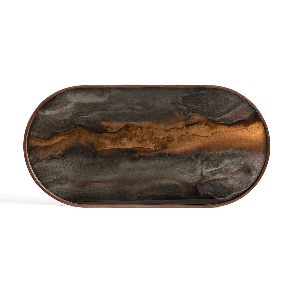 Bronze Organic glass tray - oblong