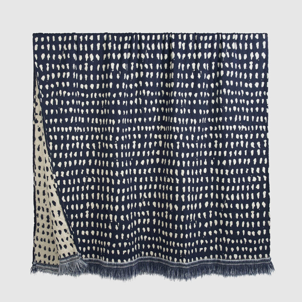 Navy dots throw