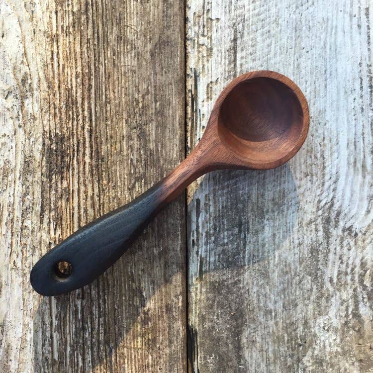 Handcarved Wooden Scoop With Charred Handle