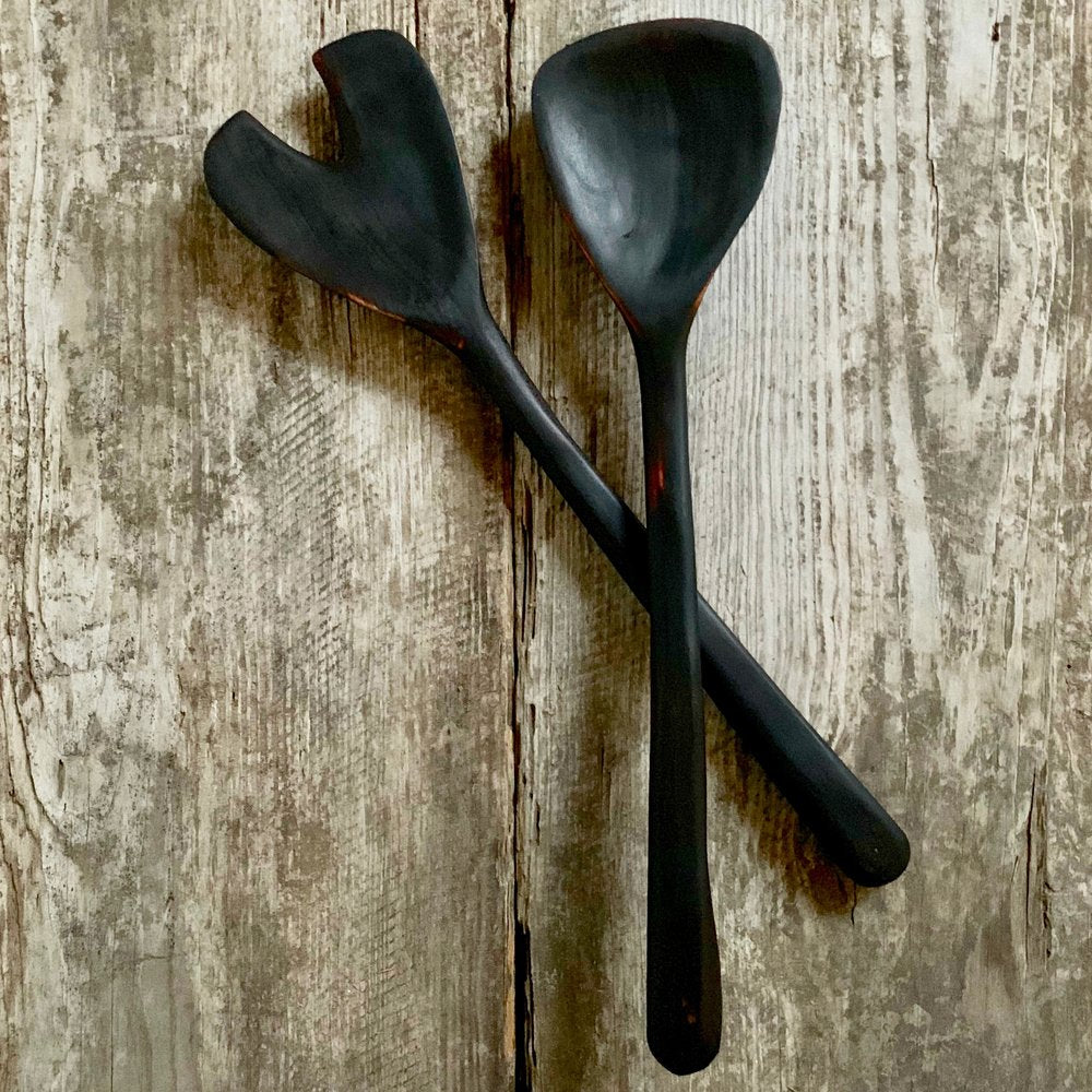 BLACKENED CHERRY SALAD SERVERS