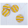 Leather Coasters- Yellow Stripes Set of 4