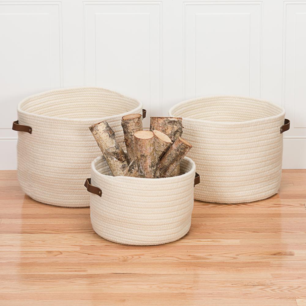 Small natural wooden basket with handles