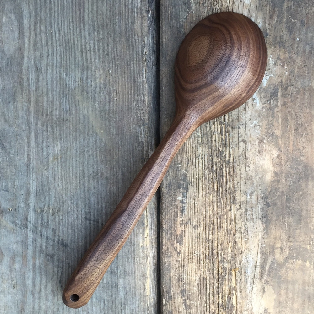 LARGE WALNUT POT SPOON