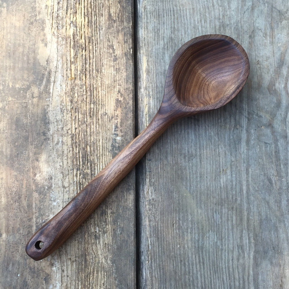 LARGE WALNUT POT SPOON